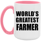 World's Greatest Farmer - 15oz Accent Mug Pink