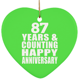 Happy 87th Anniversary 87 Years & Counting - Heart Ornament