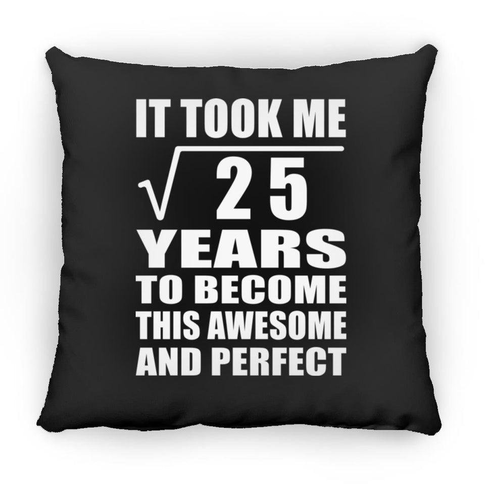 5th Birthday Took Square Root of 25 Years To Awesome - Throw Pillow Black
