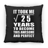 5th Birthday Took Square Root of 25 Years To Awesome - Throw Pillow Black