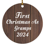 First Christmas As Gramps 2024 - Circle Ornament D
