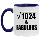 32nd Birthday Square Root of 1024 & Fabulous - 11oz Accent Mug Purple