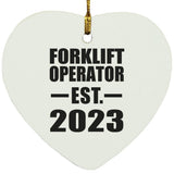 Forklift Operator Established EST. 2023 - Heart Ornament