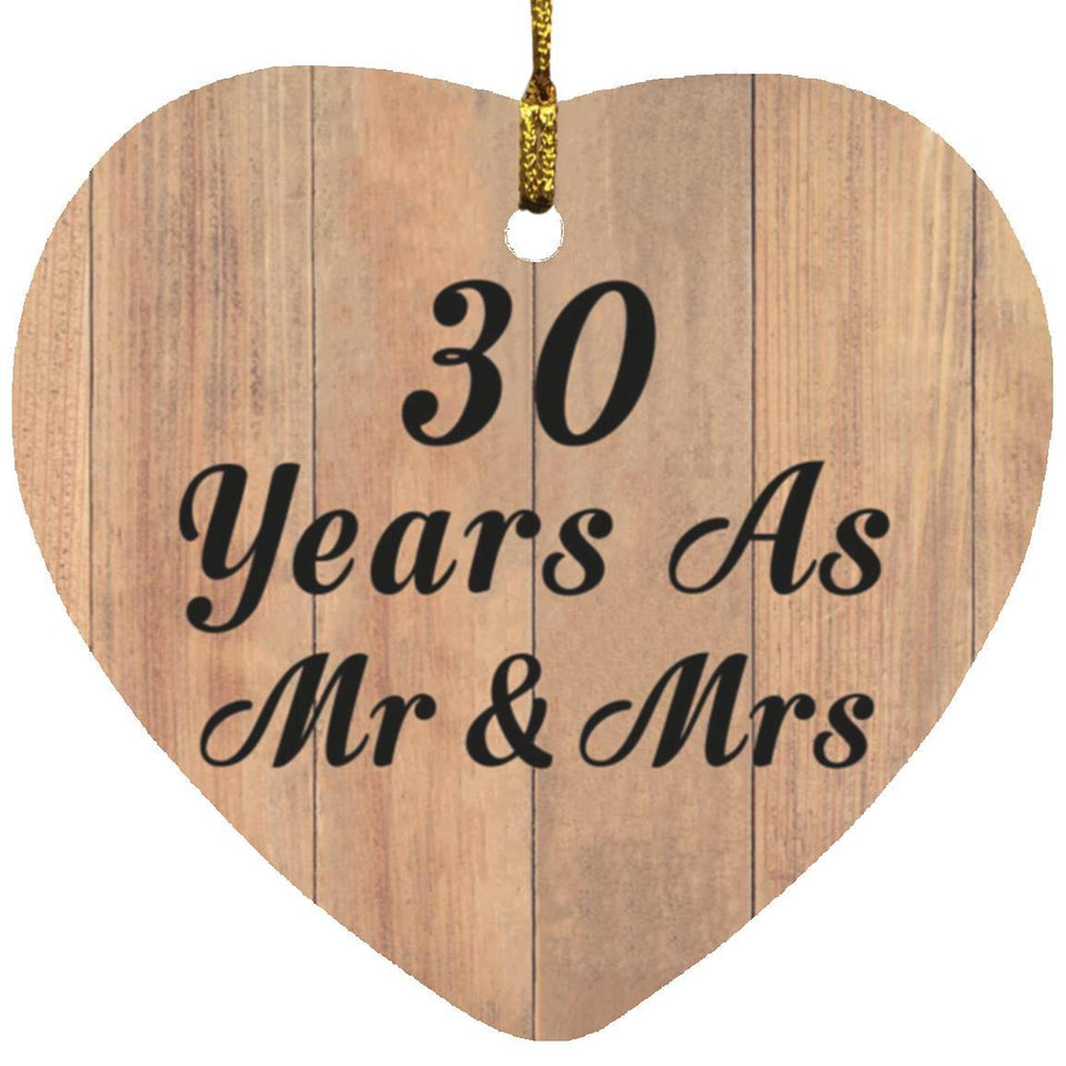 30 Years As Mr & Mrs - Heart Ornament C