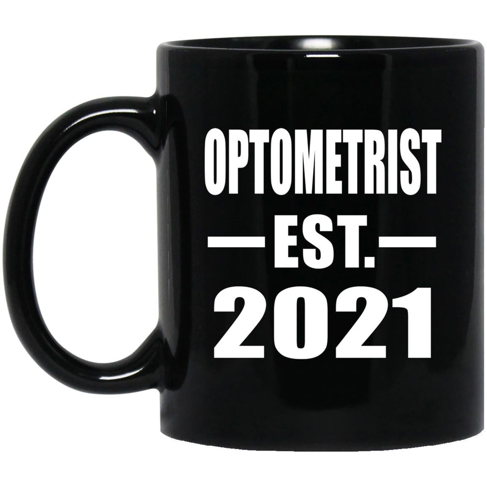 Optometrist Established EST. 2021 - 11oz Coffee Mug Black