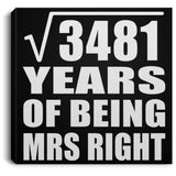 59th Anniversary Square Root of 3481 Years of Being Mrs Right - Canvas Square