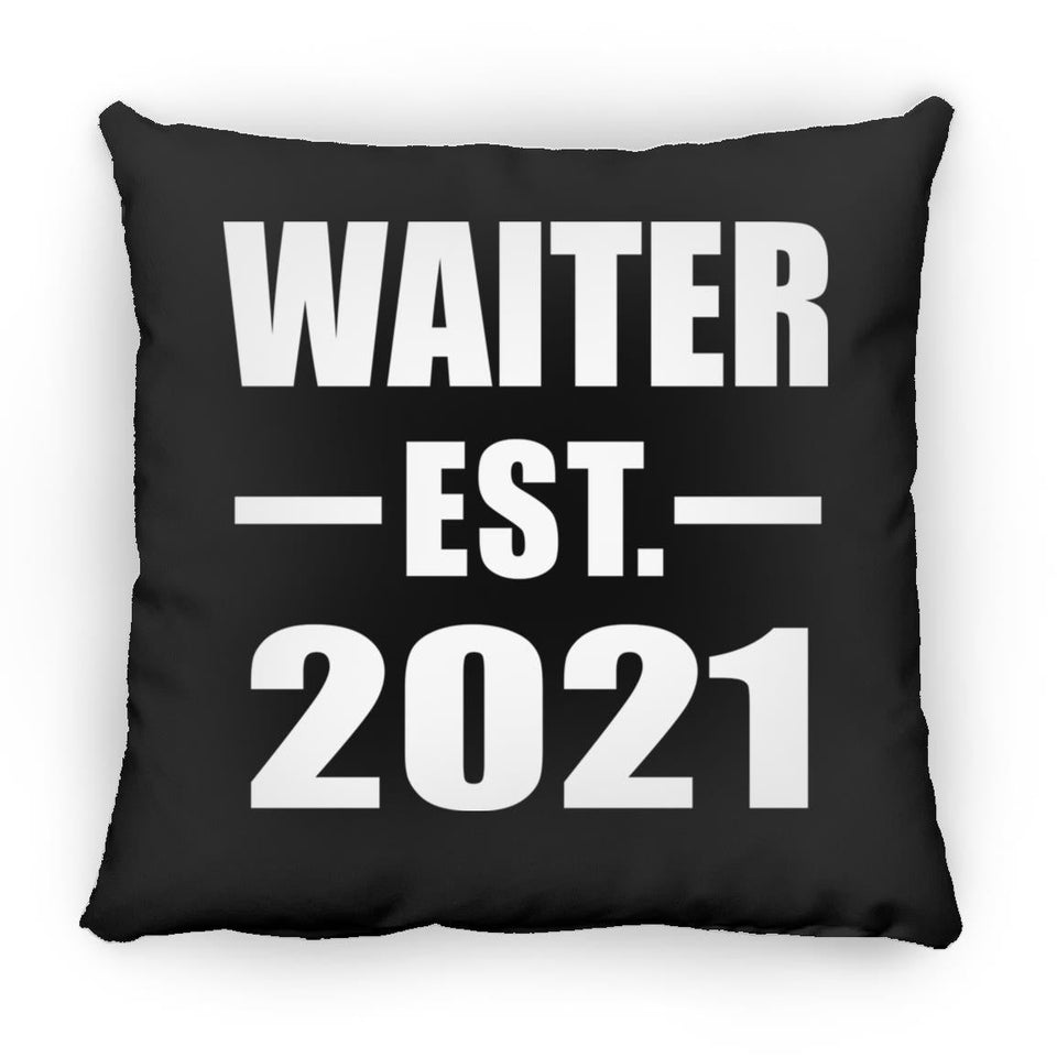 Waiter Established EST. 2021 - Throw Pillow Black