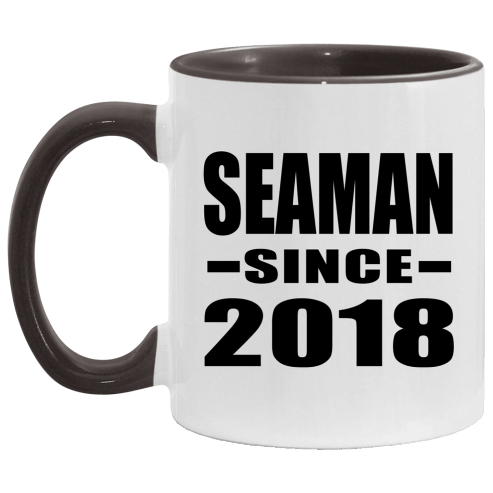 Seaman Since 2018 - 11oz Accent Mug Black