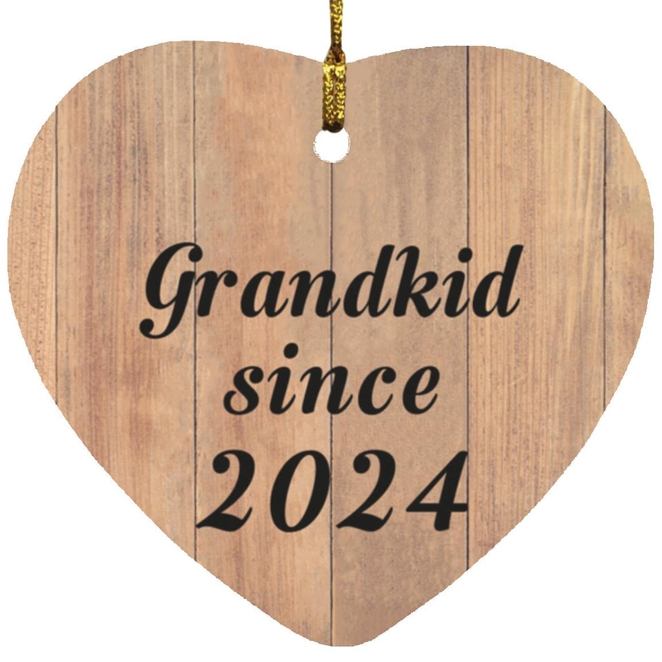 Grandkid Since 2024 - Heart Ornament C