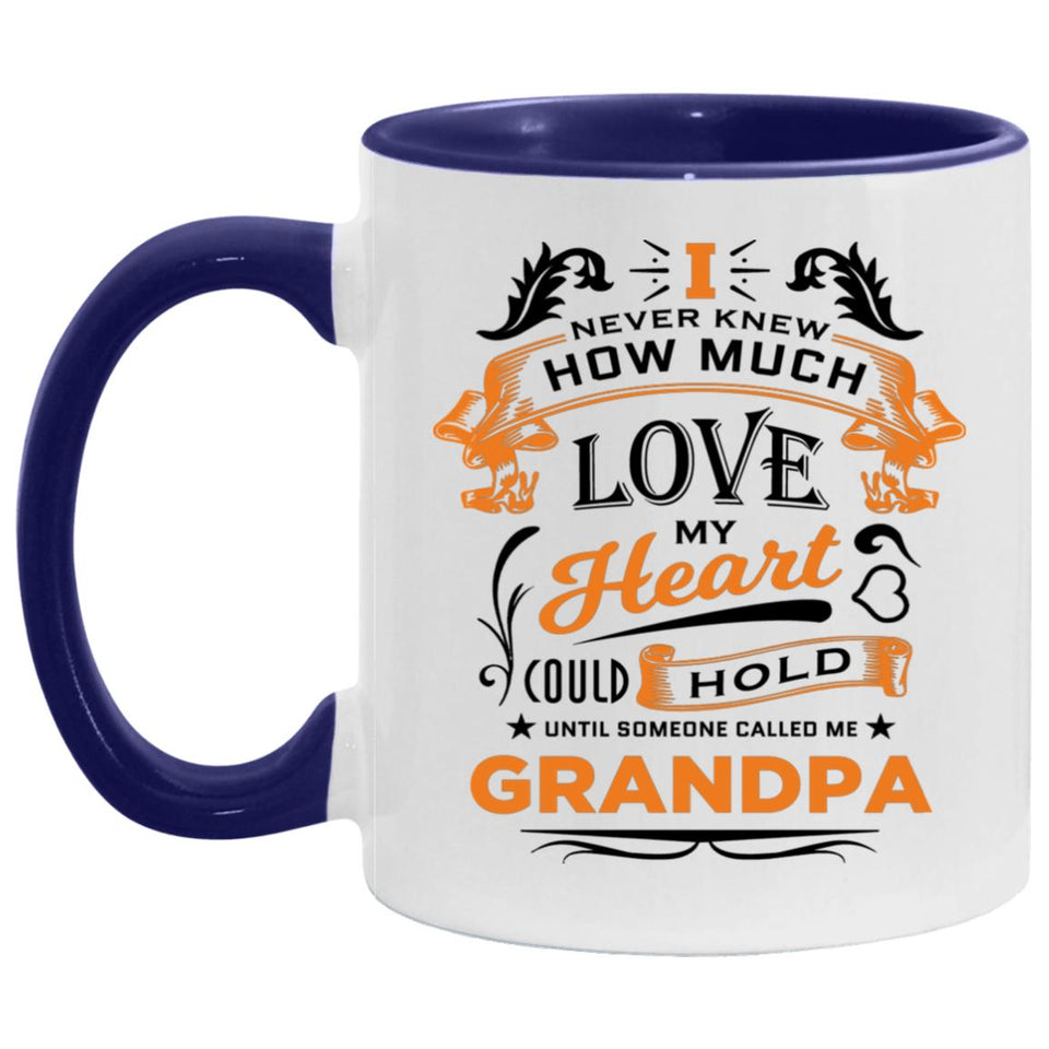 How Much Love Could Hold Until Called Me Grandpa - 11oz Accent Mug Purple