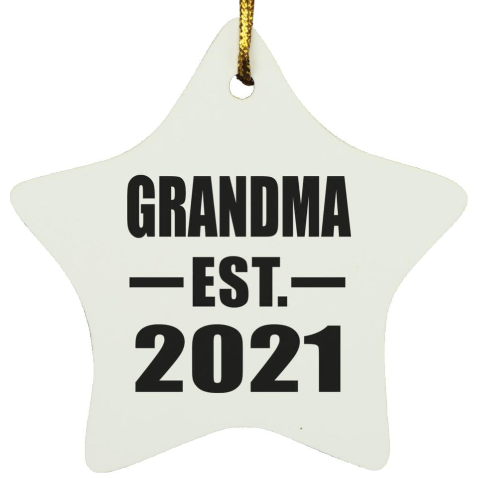 Grandma Established EST. 2021 - Star Ornament