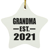 Grandma Established EST. 2021 - Star Ornament