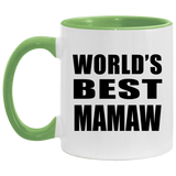 World's Best Mamaw - 11oz Accent Mug Green