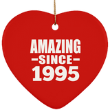 29th Birthday Amazing Since 1995 - Heart Ornament