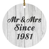 43rd Anniversary Mr & Mrs Since 1981 - Circle Ornament F