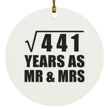 21st Anniversary Square Root of 441 Years As Mr & Mrs - Circle Ornament
