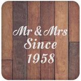 66th Anniversary Mr & Mrs Since 1958 - Drink Coaster E