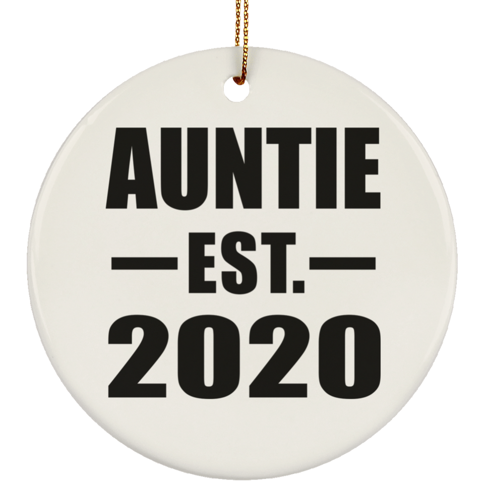 Auntie Established EST. 2020 - Circle Ornament