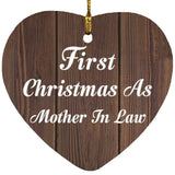 First Christmas As Mother In Law - Heart Ornament D