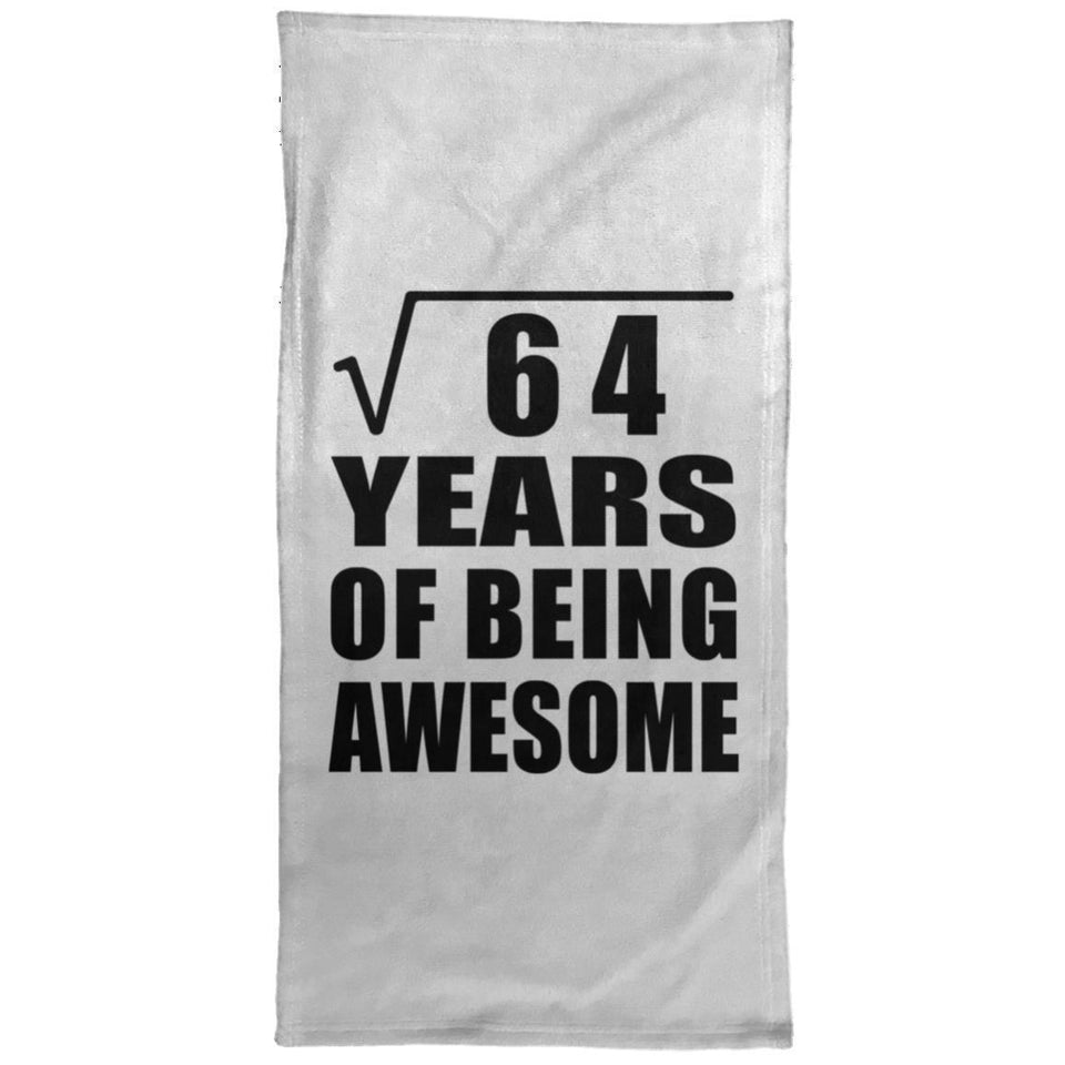 8th Birthday Square Root of 64 Years of Being Awesome - Hand Towel