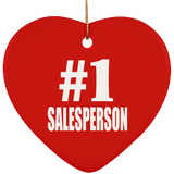 Number One #1 Salesperson - Heart Ornament