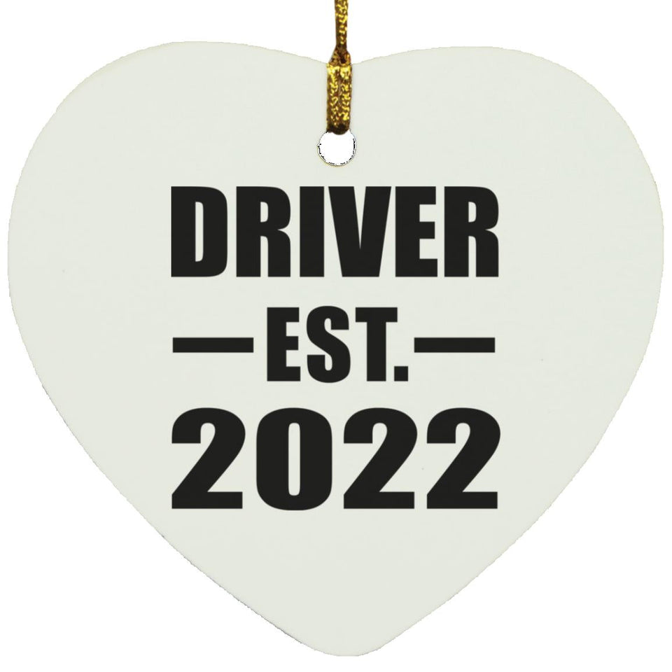 Driver Established EST. 2022 - Heart Ornament