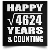 Happy 68th Anniversary Square Root of 4624 Years & Counting - Poster Square