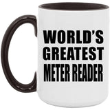 World's Greatest Meter Reader - 15oz Accent Mug Black