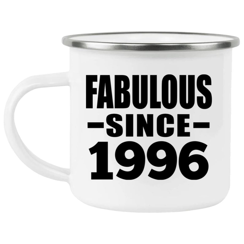 28th Birthday Fabulous Since 1996 - 12oz Camping Mug