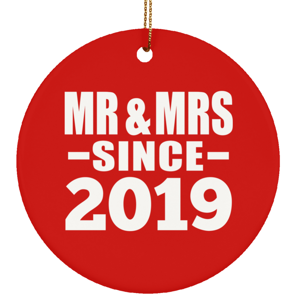 5th Anniversary Mr & Mrs Since 2019 - Circle Ornament
