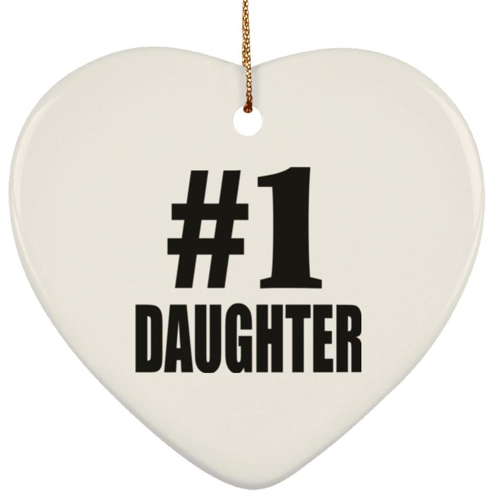 Number One #1 Daughter - Heart Ornament
