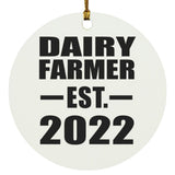 Dairy Farmer Established EST. 2022 - Circle Ornament