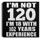 120th Birthday I'm Not 120 I'm 18 With 102 Years Experience - Canvas Square