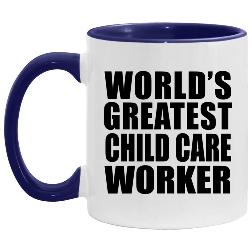 World's Greatest Child Care Worker - 11oz Accent Mug Purple