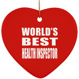 World's Best Health Inspector - Heart Ornament