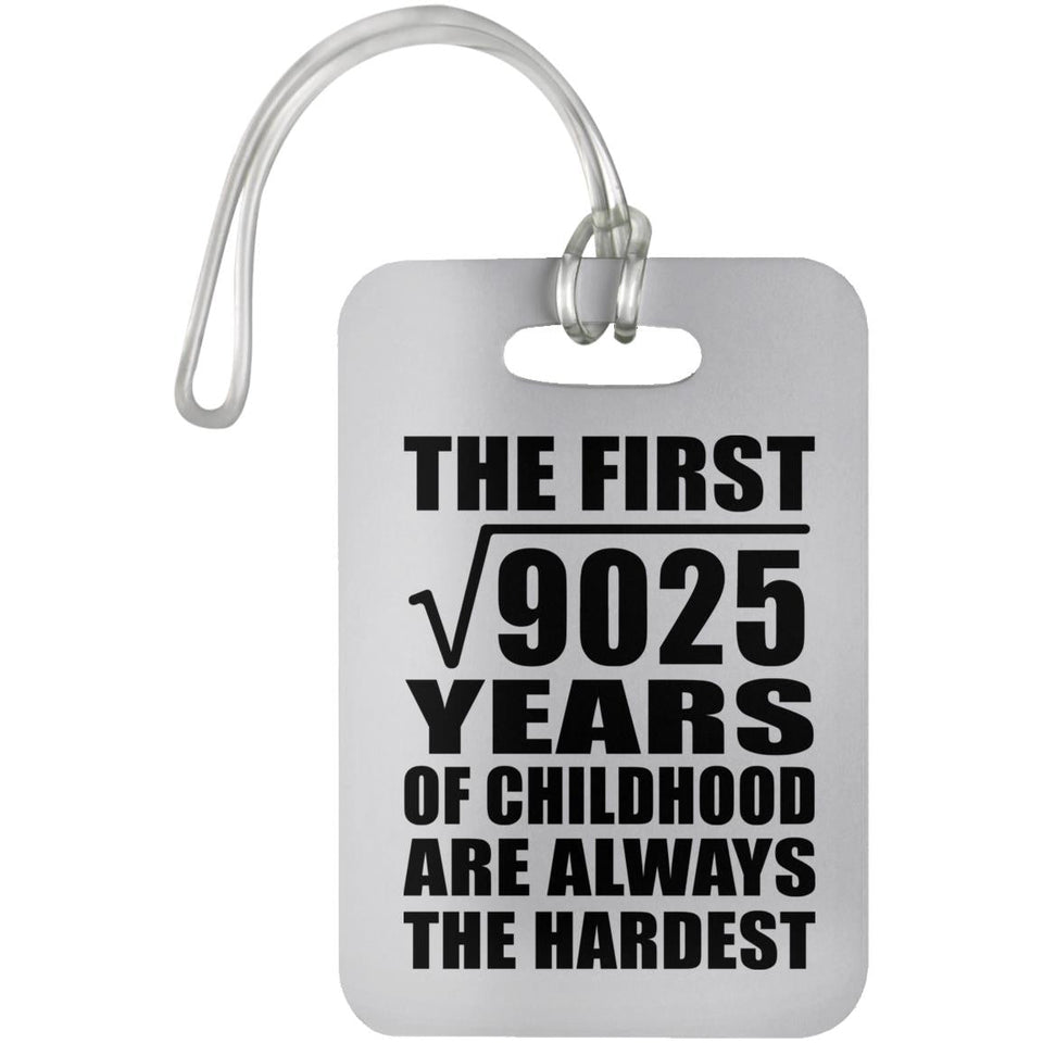 95th Birthday Square Root of 9025 Years of Childhood - Luggage Bag Tag