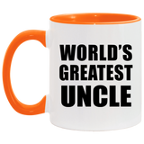 World's Greatest Uncle - 11oz Accent Mug Orange