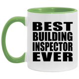 Best Building Inspector Ever - 11oz Accent Mug Green