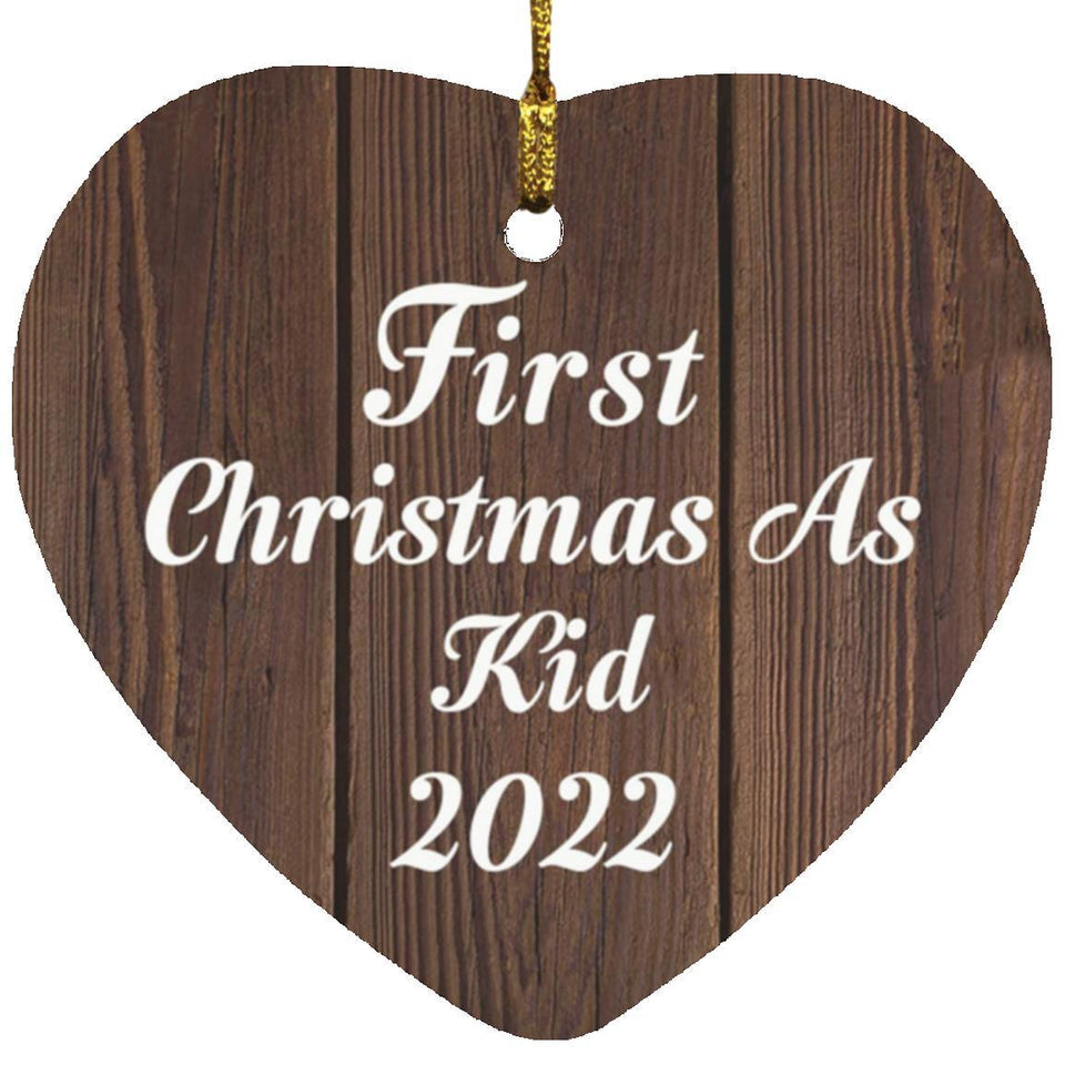 First Christmas As Kid 2022 - Heart Ornament D