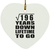 14th Anniversary Square Root of 196 Years Lifetime To Go - Heart Ornament