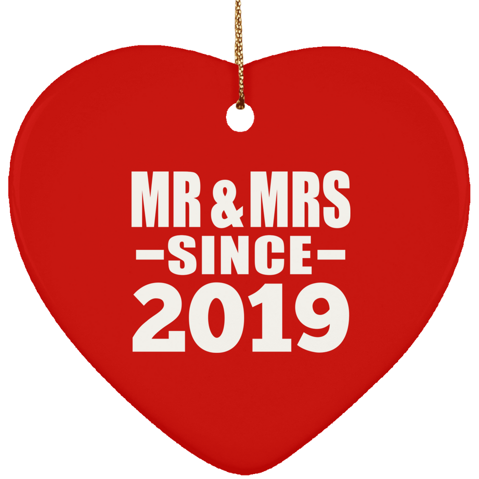 5th Anniversary Mr & Mrs Since 2019 - Heart Ornament