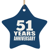 51st Anniversary 51 Years - Star Ornament