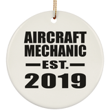 Aircraft Mechanic Established EST. 2019 - Circle Ornament