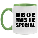 Oboe Makes Life Special - 11oz Accent Mug Green