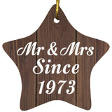 51st Anniversary Mr & Mrs Since 1973 - Star Ornament D