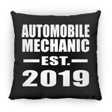 Automobile Mechanic Established EST. 2019 - Throw Pillow Black