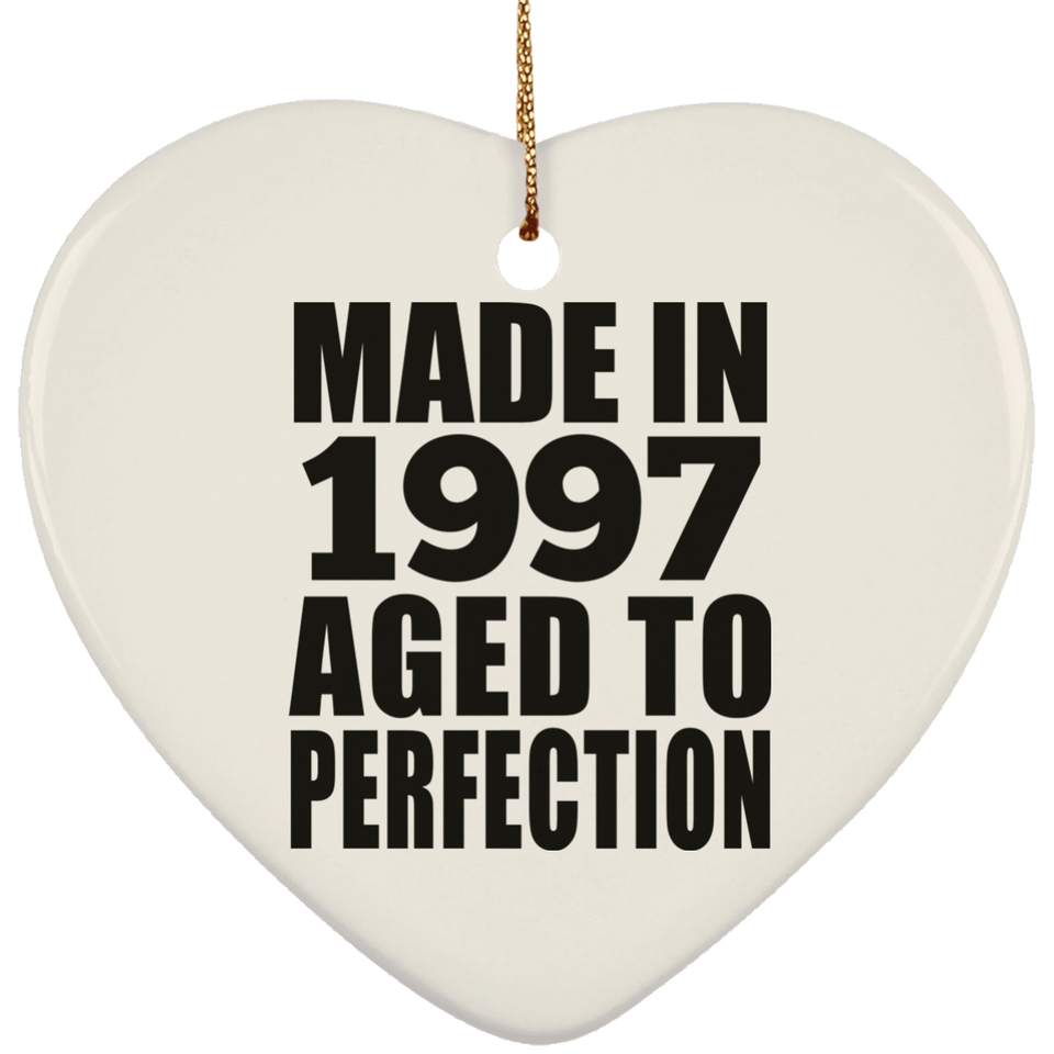 27th Birthday Made In 1997 Aged to Perfection - Heart Ornament