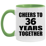 36th Anniversary Cheers To 36 Years Together - 11oz Accent Mug Green