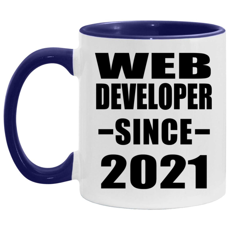 Web Developer Since 2021 - 11oz Accent Mug Purple