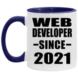 Web Developer Since 2021 - 11oz Accent Mug Purple